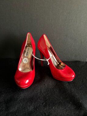 Steve Madden ‘Caryssa’ Red Patent-Leather Platform Pumps*